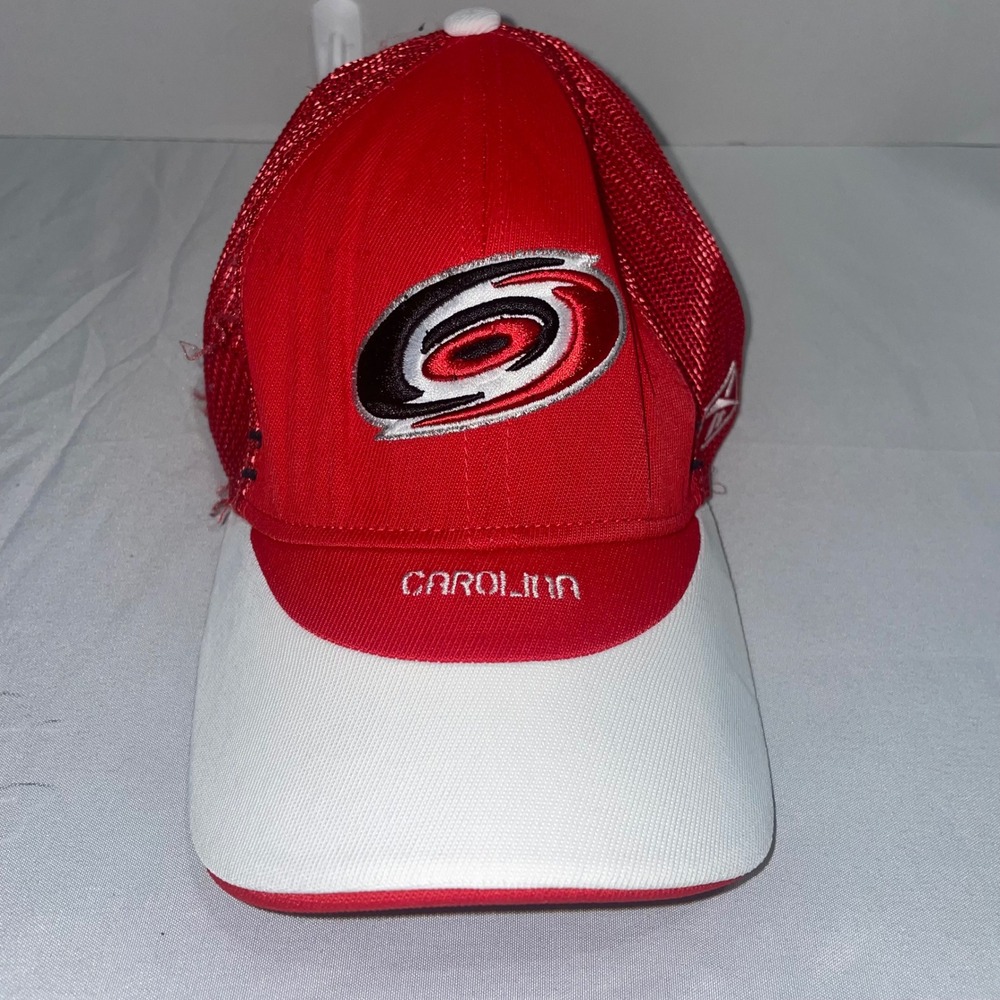 Reebok Carolina Hurricanes NHL Hat Red White Center Ice Collection Mesh Back OS